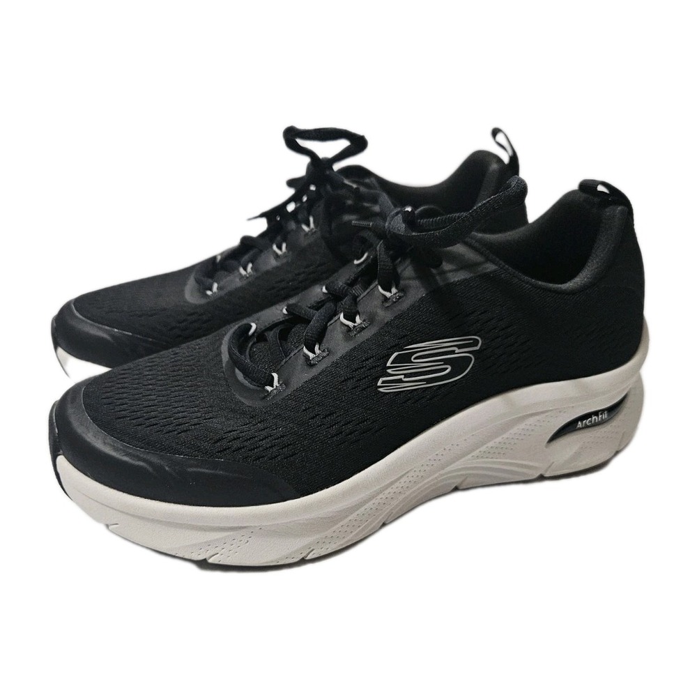 Skechers Arch Fit 2.0 Black White Men Casual Lifestyle Shoes Sneakers Size 9.5